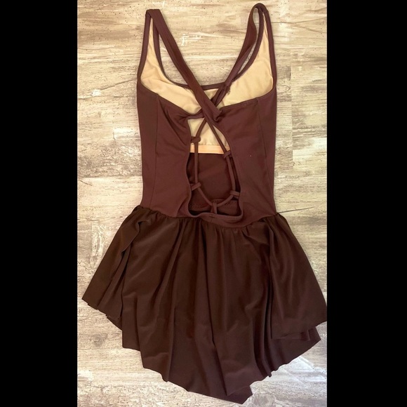 Brown Mini Skirt One Piece Dance Costumes - Picture 2 of 2